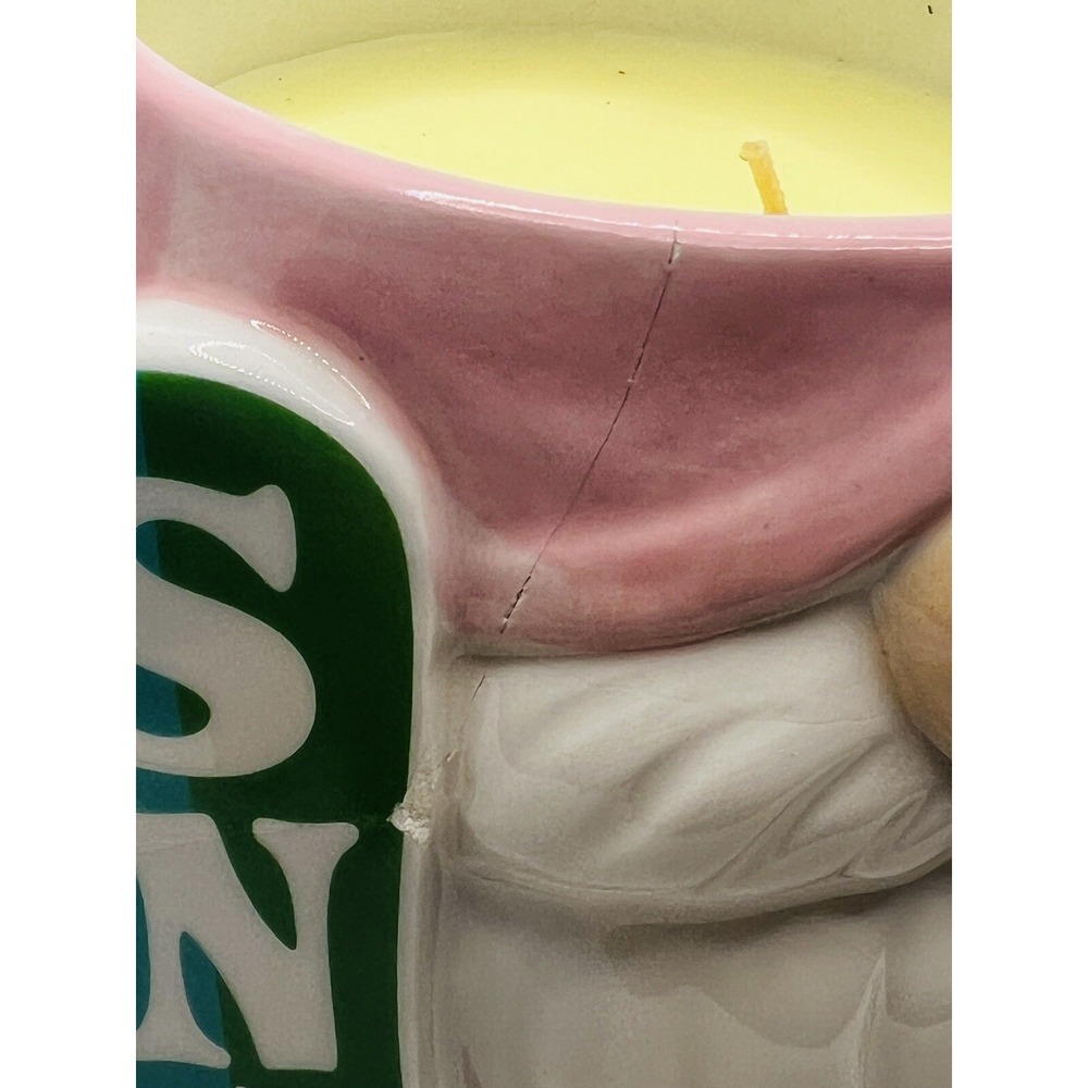 Martha Stewart Snow Gnome Candle Pink Snowboarder Snow Day NEW with Issues - Picture 9 of 16